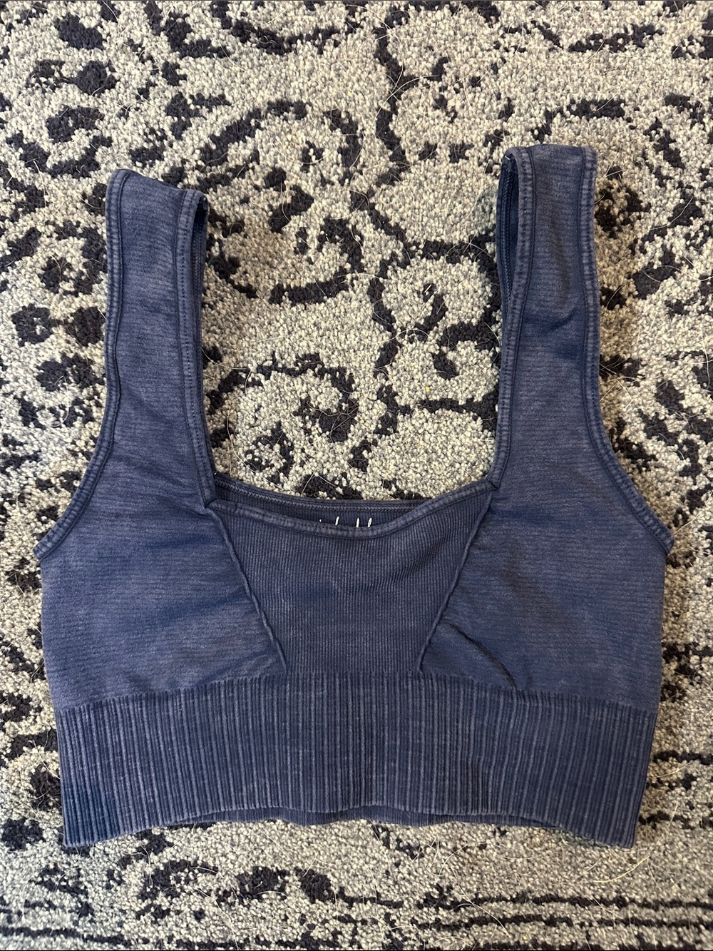 NWOT Intimately Free People Seamless Ribbed Scoop-Back Bralette in Navy size M/L